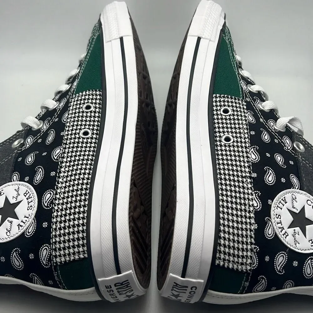 Converse Chuck Taylor All Star Hi Men’s Sz 10.5 Hacked Paisley Patterns Sneakers - Picture 7 of 10